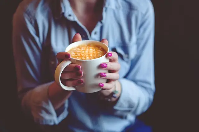 Having a coffee