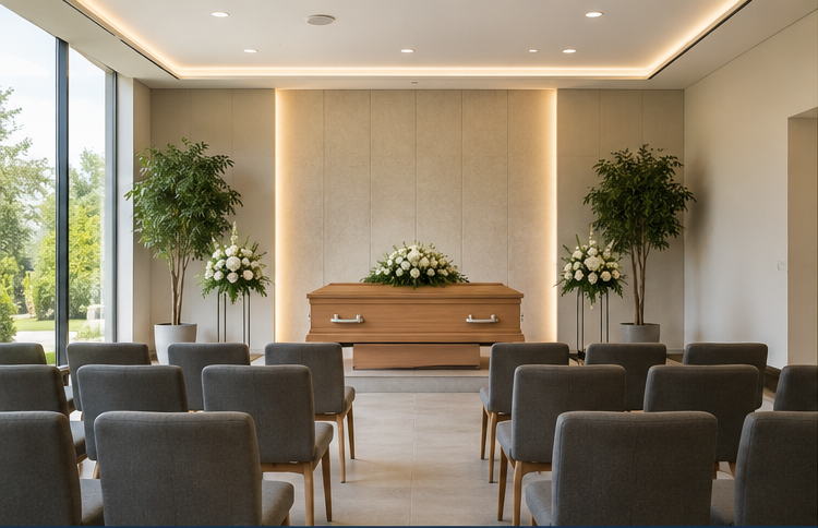 Non-denominational funeral ceremony room in Spain