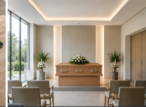 Non-denominational funeral ceremony room in Spain
