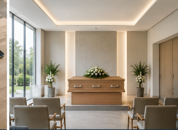 Non-denominational funeral ceremony room in Spain