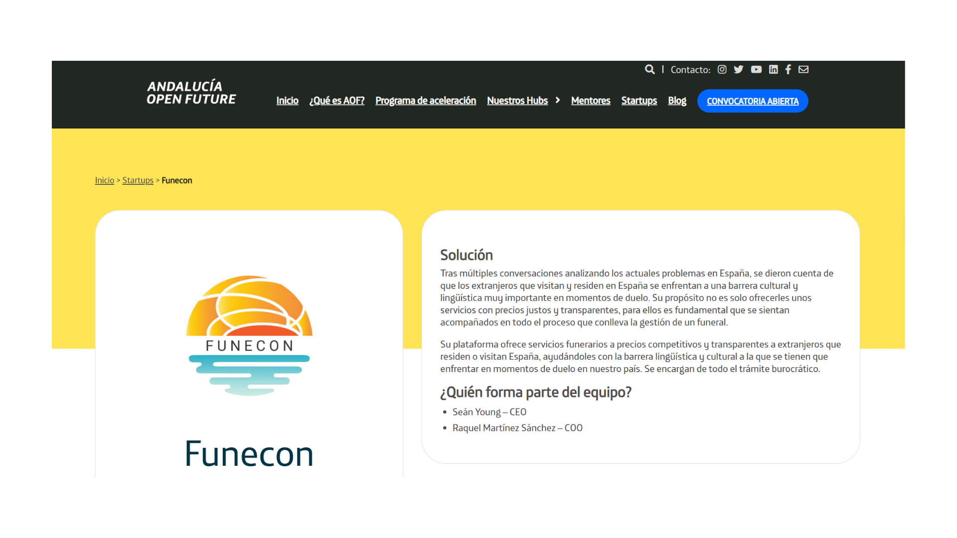 Funecon profile on Andalucía Open Future