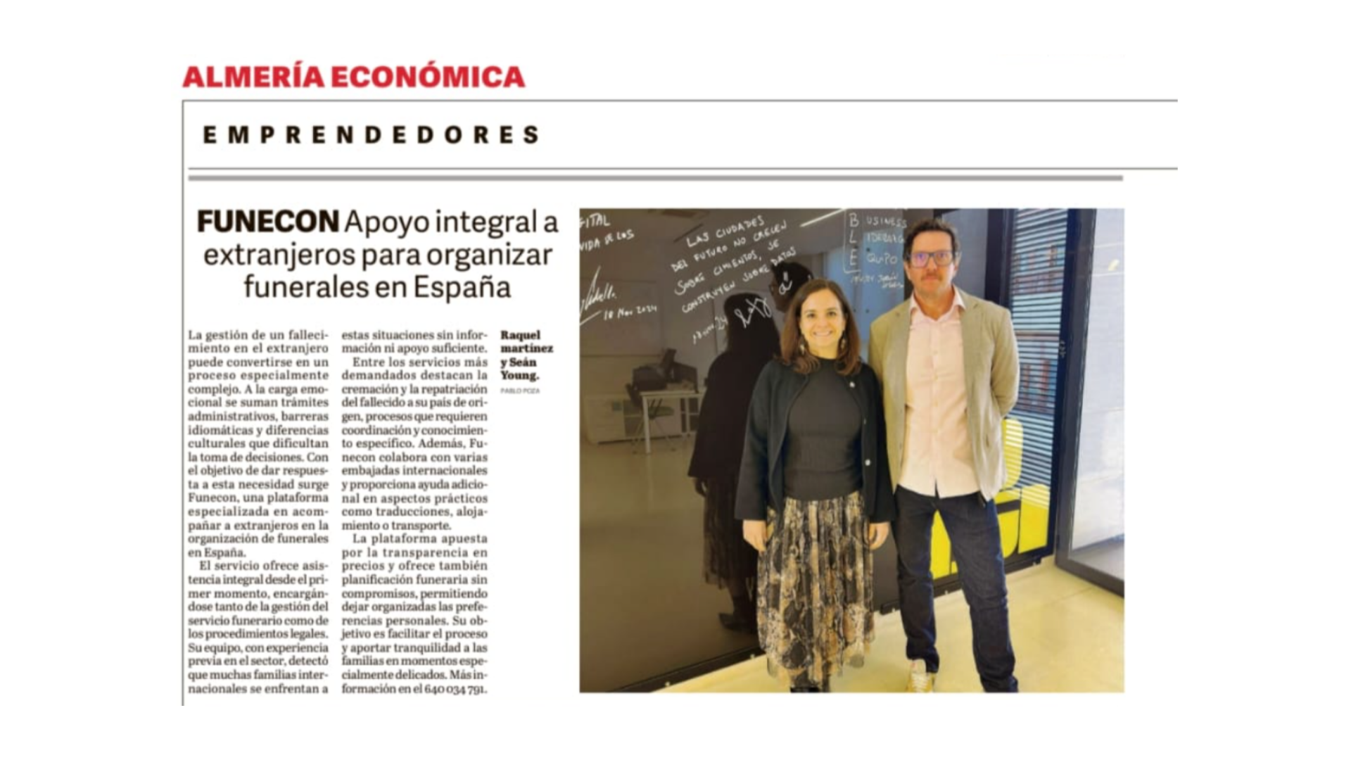 Funecon featured in La Voz de Almería